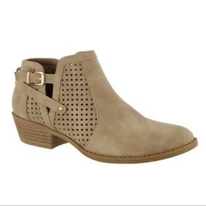 TOP Moda Khaki Chevy Side-Buckle Bootie